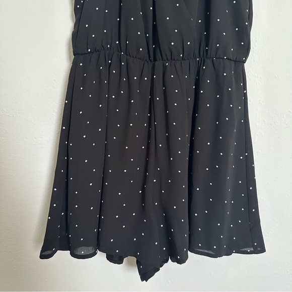 LUSH Black High Neck Romper with White Dots - Picture 5 of 5